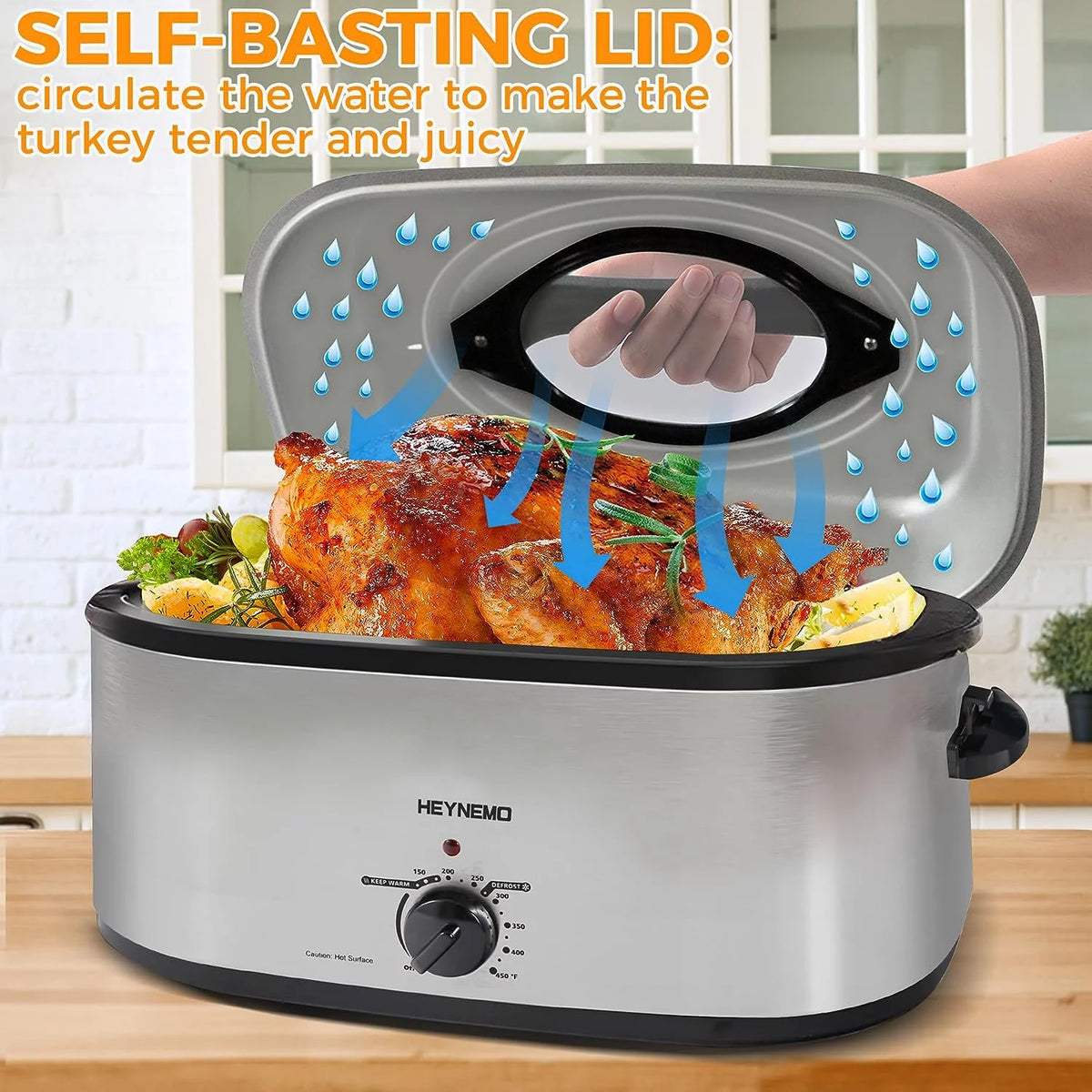 26 Quart Stainless Steel Electric Roaster Oven S10968