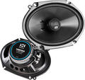 Set of 2 6 x 8 inch 80 watt RMS 2-Way Coaxial Car Speakers with Silk Dome Tweeters D542