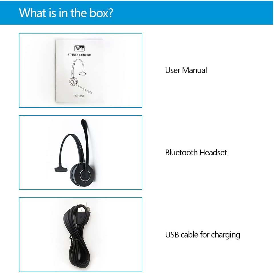 Wireless Bluetooth Headset with Noise-Cancelling Microphone R3813