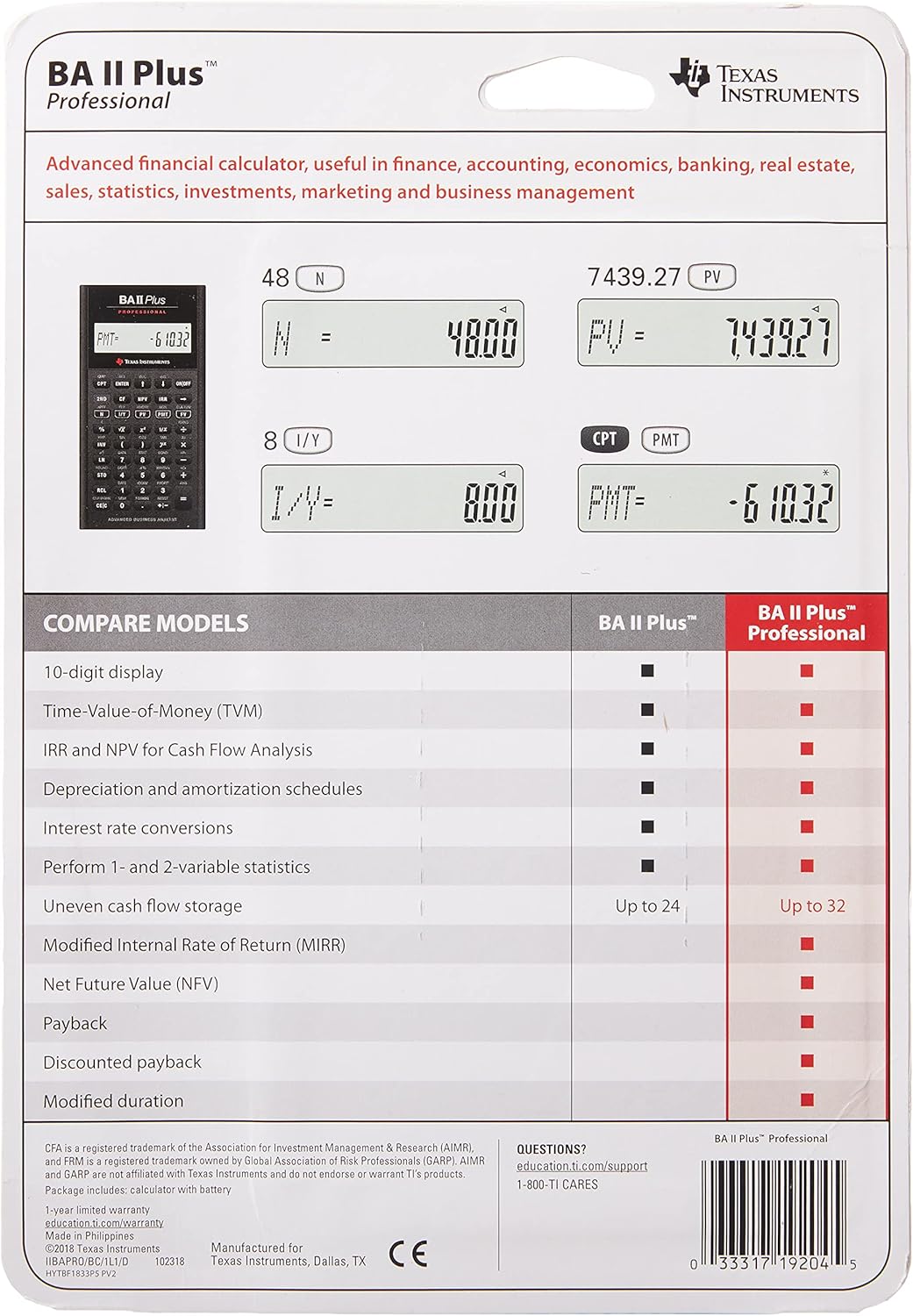Financial Calculator B825051
