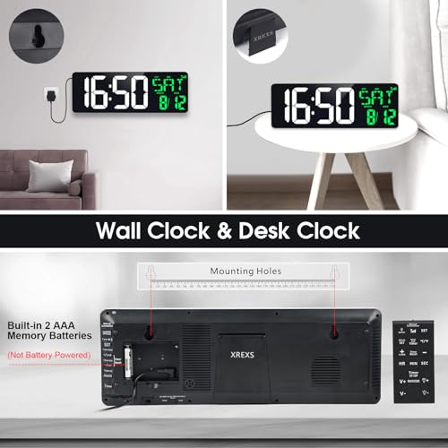 17 Inch Digital Wall Clock with Remote N946