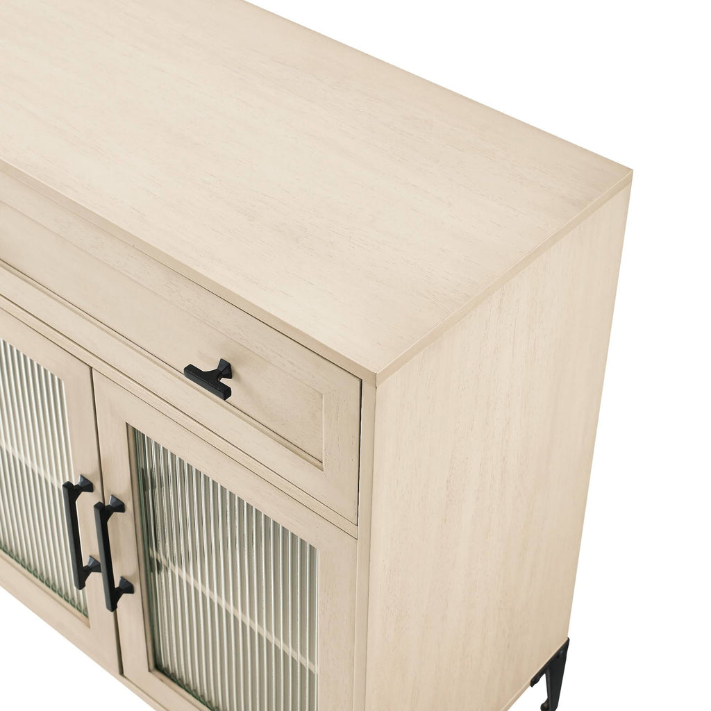 58-Inch 2-Drawer Fluted Glass Door Sideboard U879660