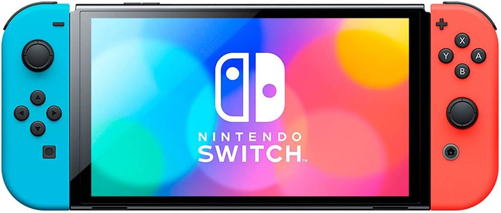Switch OLED Model with Neon Blue and Red Joy-Con, Black Dock - 7" OLED Touchscreen, 64GB Internal Storage A1132