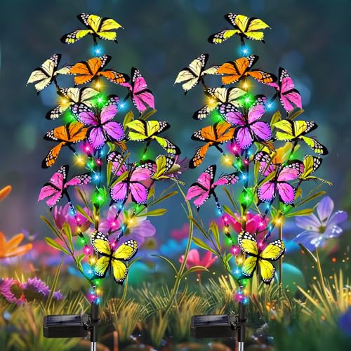 2 Pack Solar Butterfly Tree Lights E779165