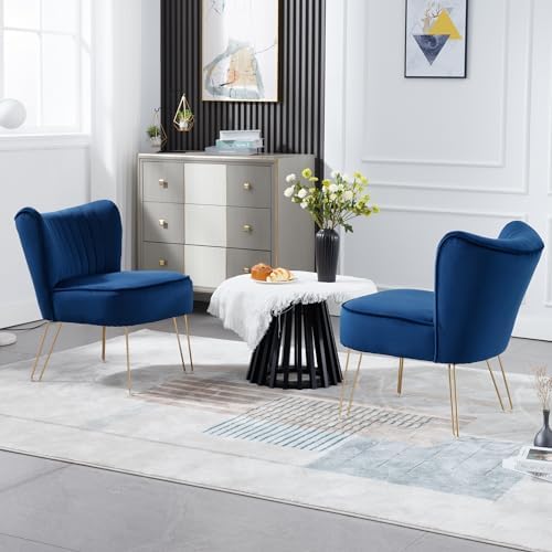 Velvet Accent Chairs with Golden U-Shape Legs O39920