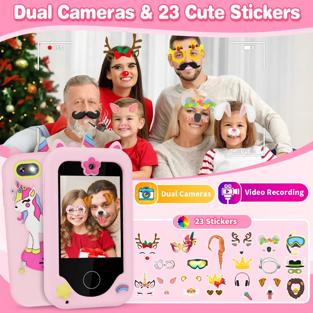 Kids Smart Phone Toy with MP3 Dual Camera 8G SD Card B784883