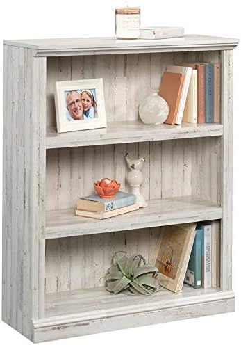 White 3-Shelf Wood Bookcase D797652
