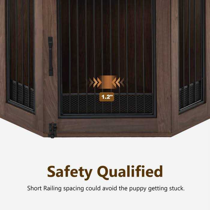 Corner Dog Crate Furniture with Glass Shelves A453711