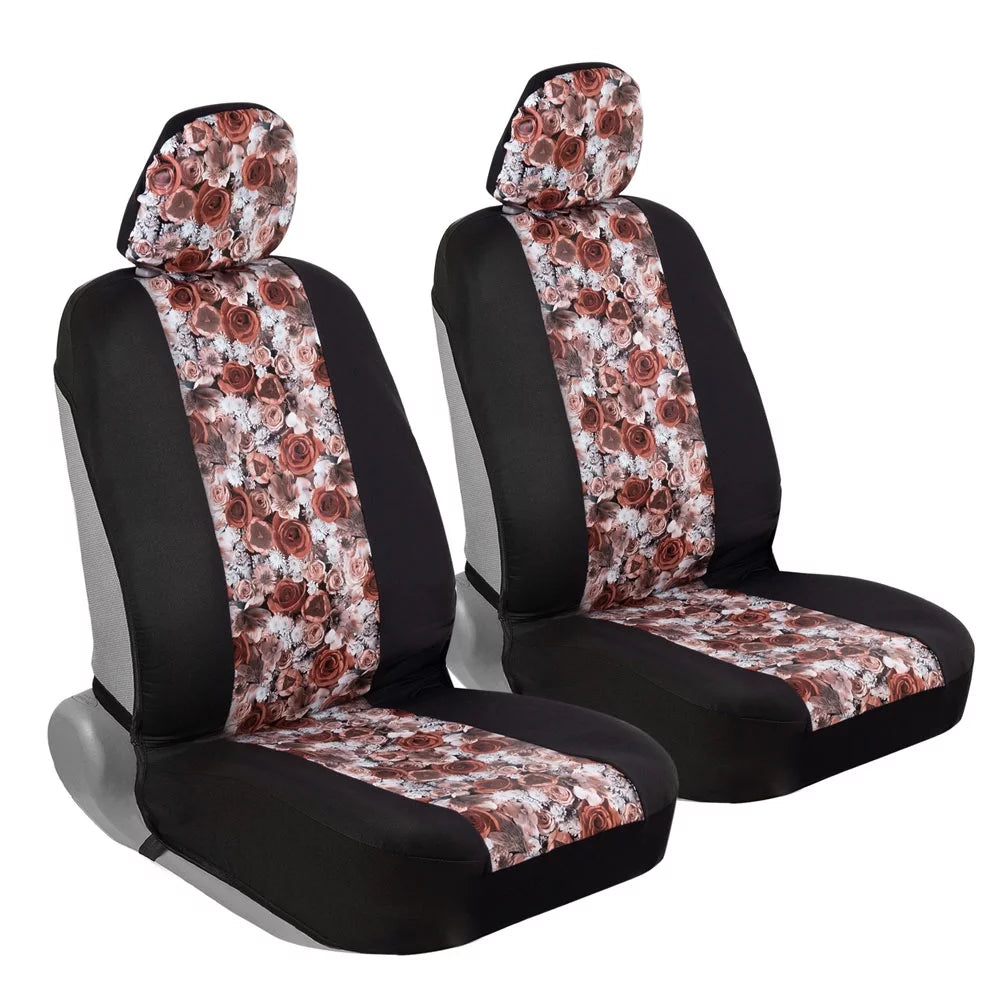 Rose Flower Seat Covers 2 Sets X109