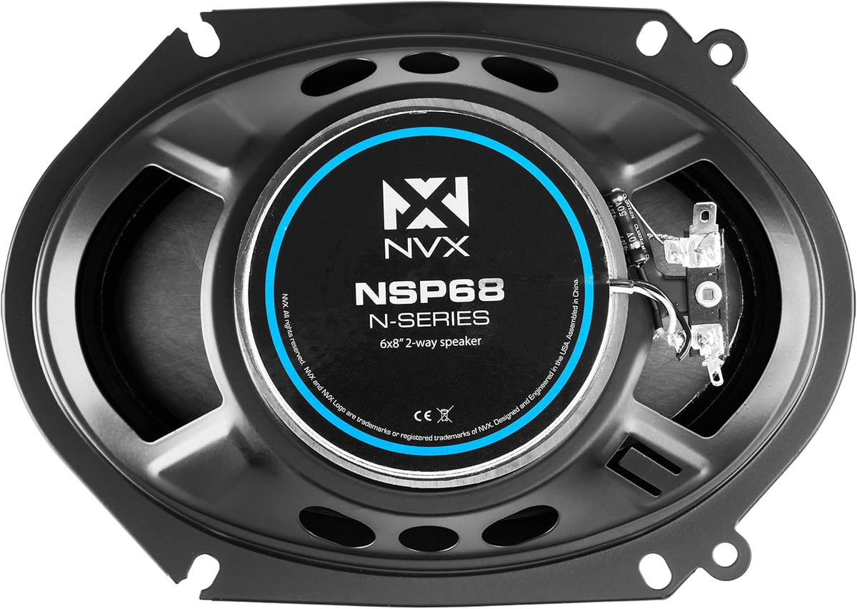 Set of 2 6 x 8 inch 80 watt RMS 2-Way Coaxial Car Speakers with Silk Dome Tweeters D542