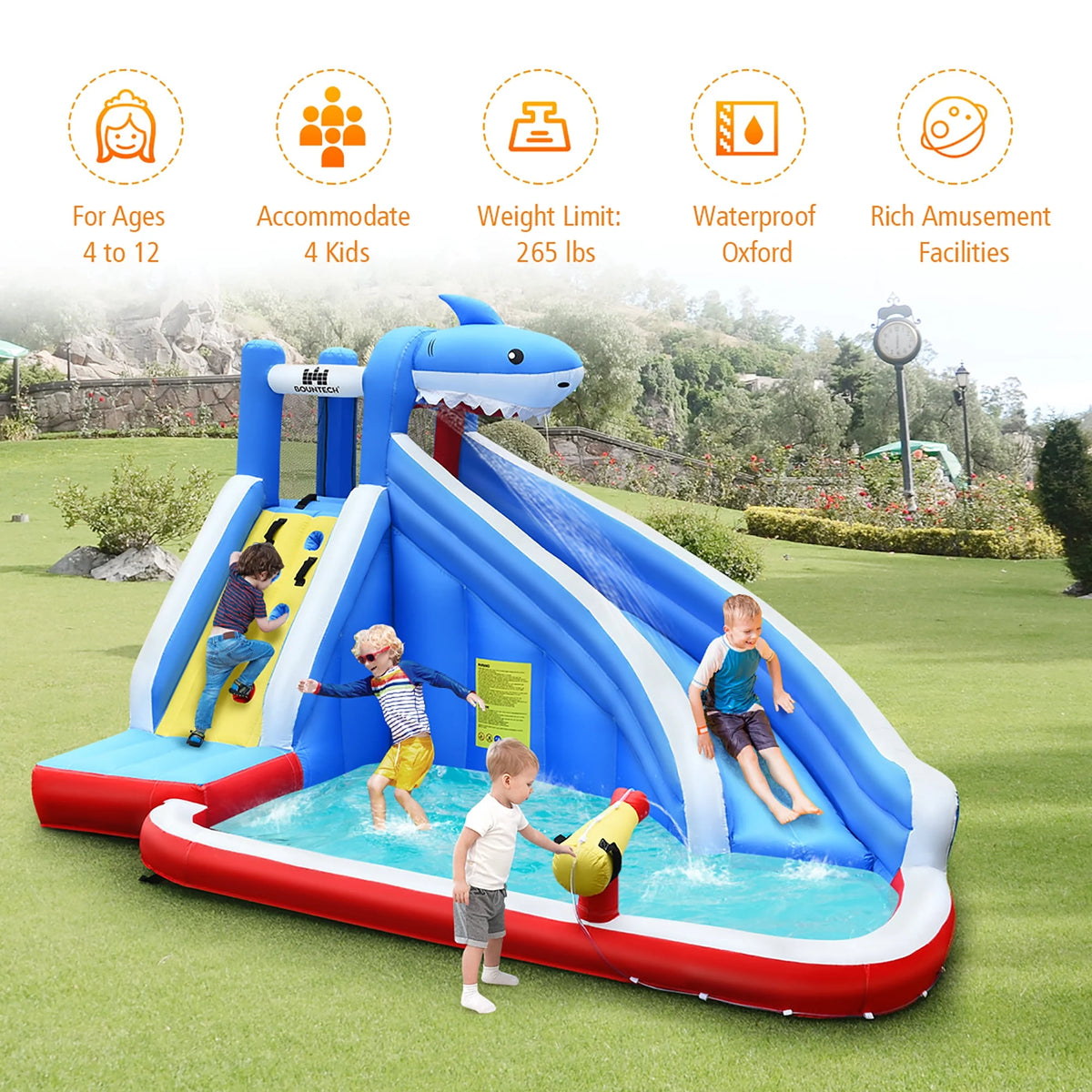 Inflatable Water Slide Bounce House Castle Splash Water Pool V90125
