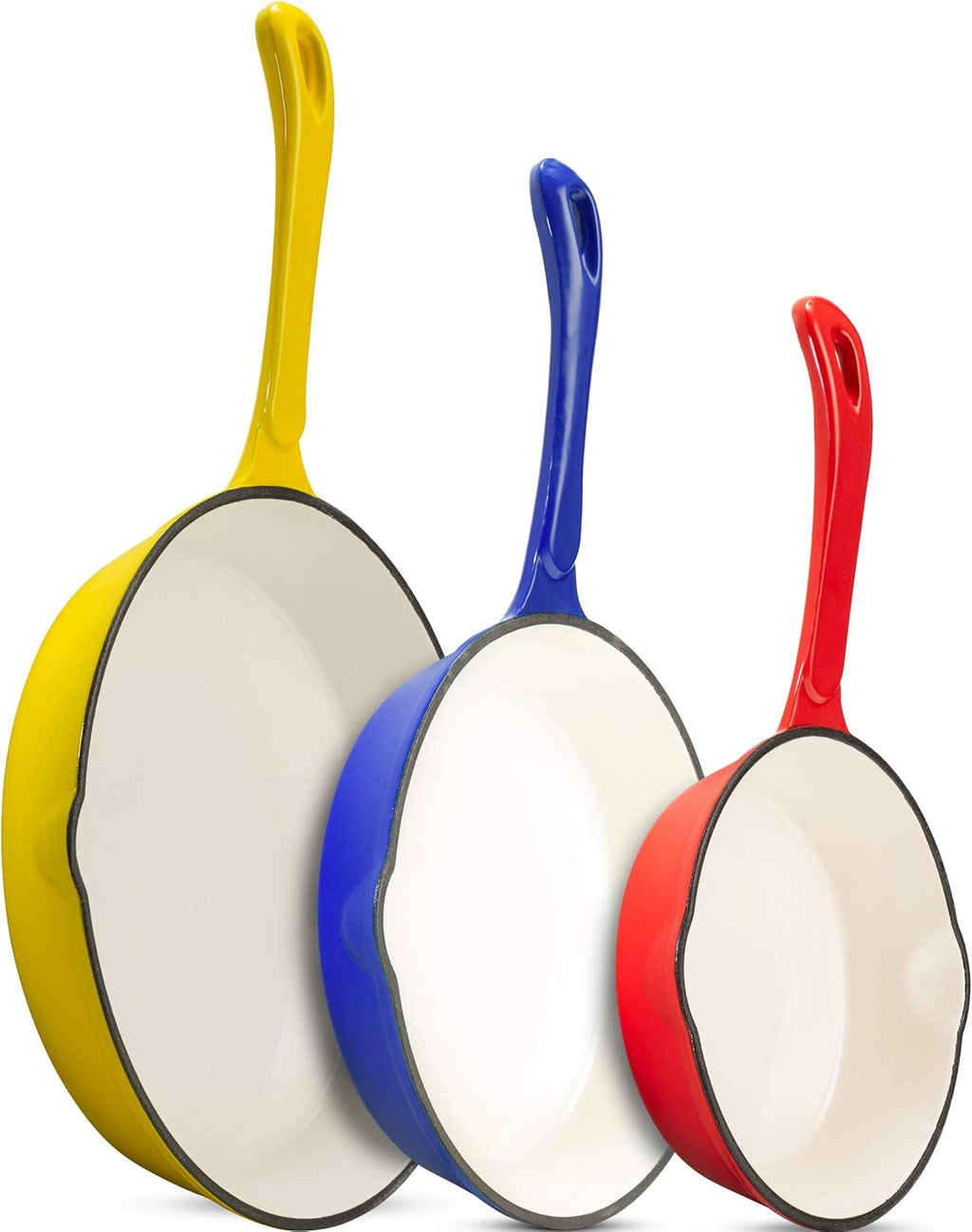 Enameled Cast Iron Skillet with Pour Spout Set of 3 R144303
