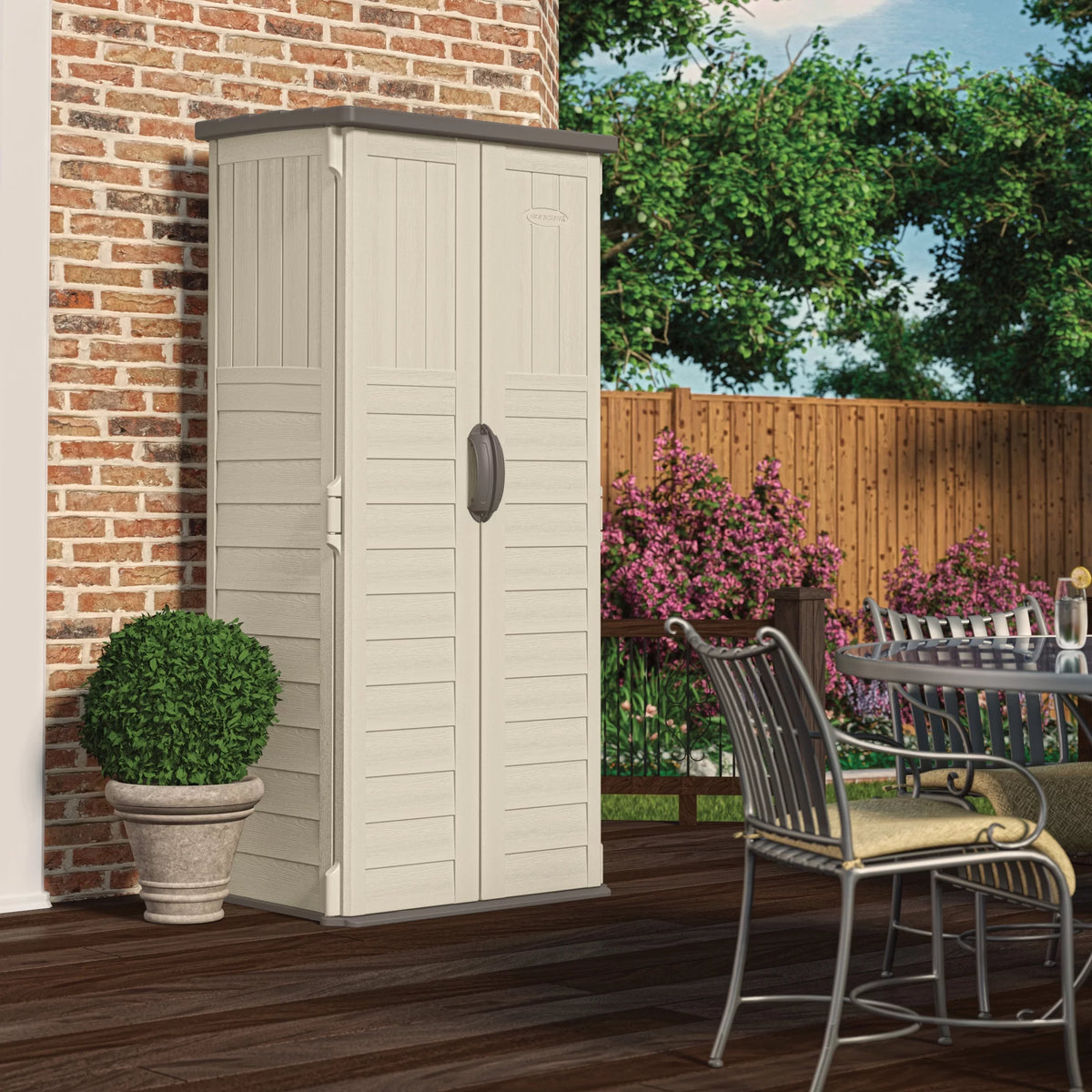 Resin Vertical Storage Shed, 22 Cubic feet F12133