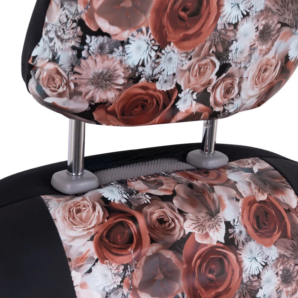 Rose Flower Seat Covers 2 Sets X109