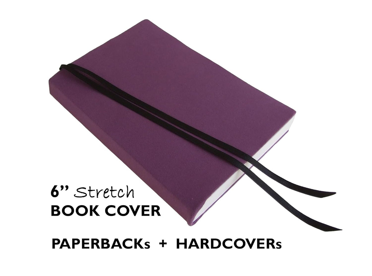 6x9 Purple Fabric Stretch Book Cover F7689
