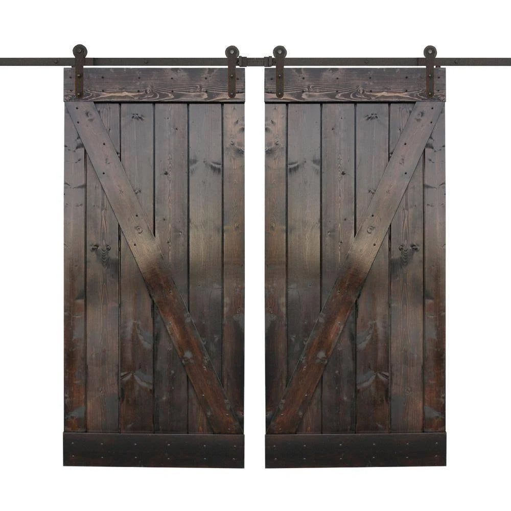 Paneled Wood Barn Door with Installation Hardware Kit - 36 x 84 H837014