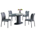 Matte Gray & Black Wood 5-PC Dining Set L17141