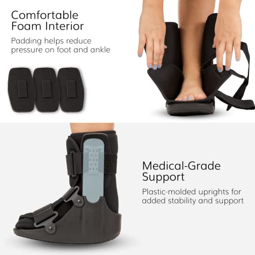 Short Walking Boot for Broken Toe Injuries, Sprained Ankles, Post-Op Support (XS) F999553