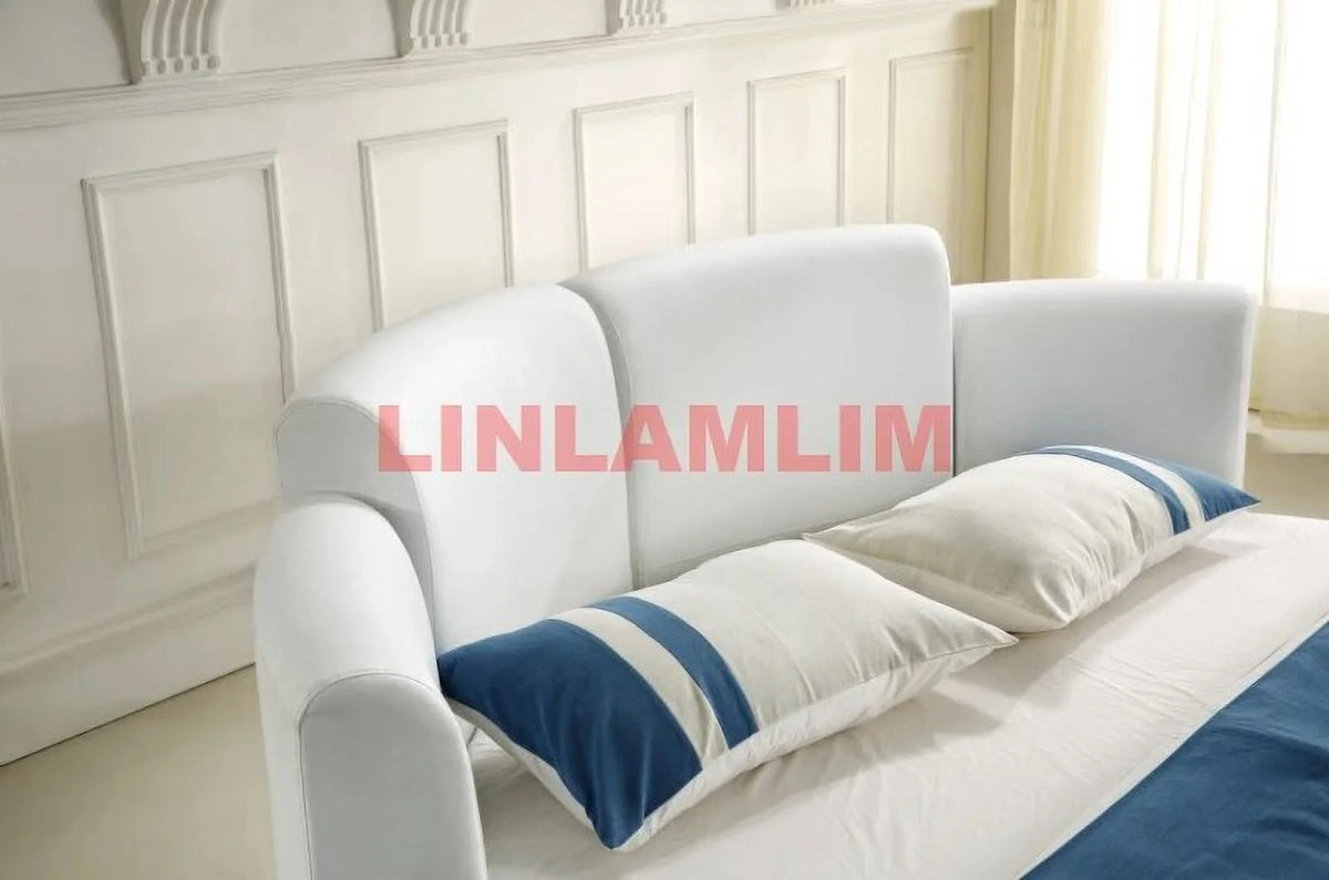 Genuine Cow Leather Bed Frame with Led Lamp L53468