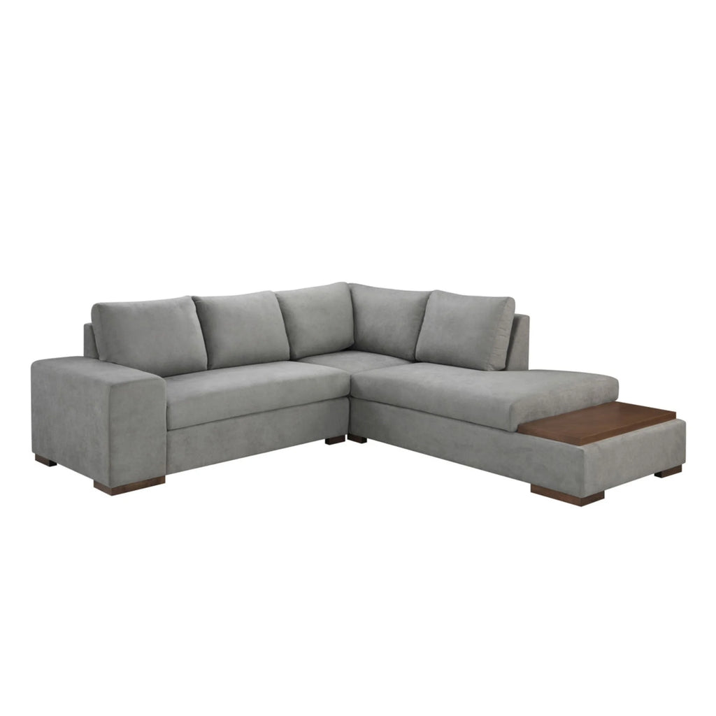 Bianca Gray Fabric Sectional Sofa with Console Table and Right Hand Facing Chaise K172894