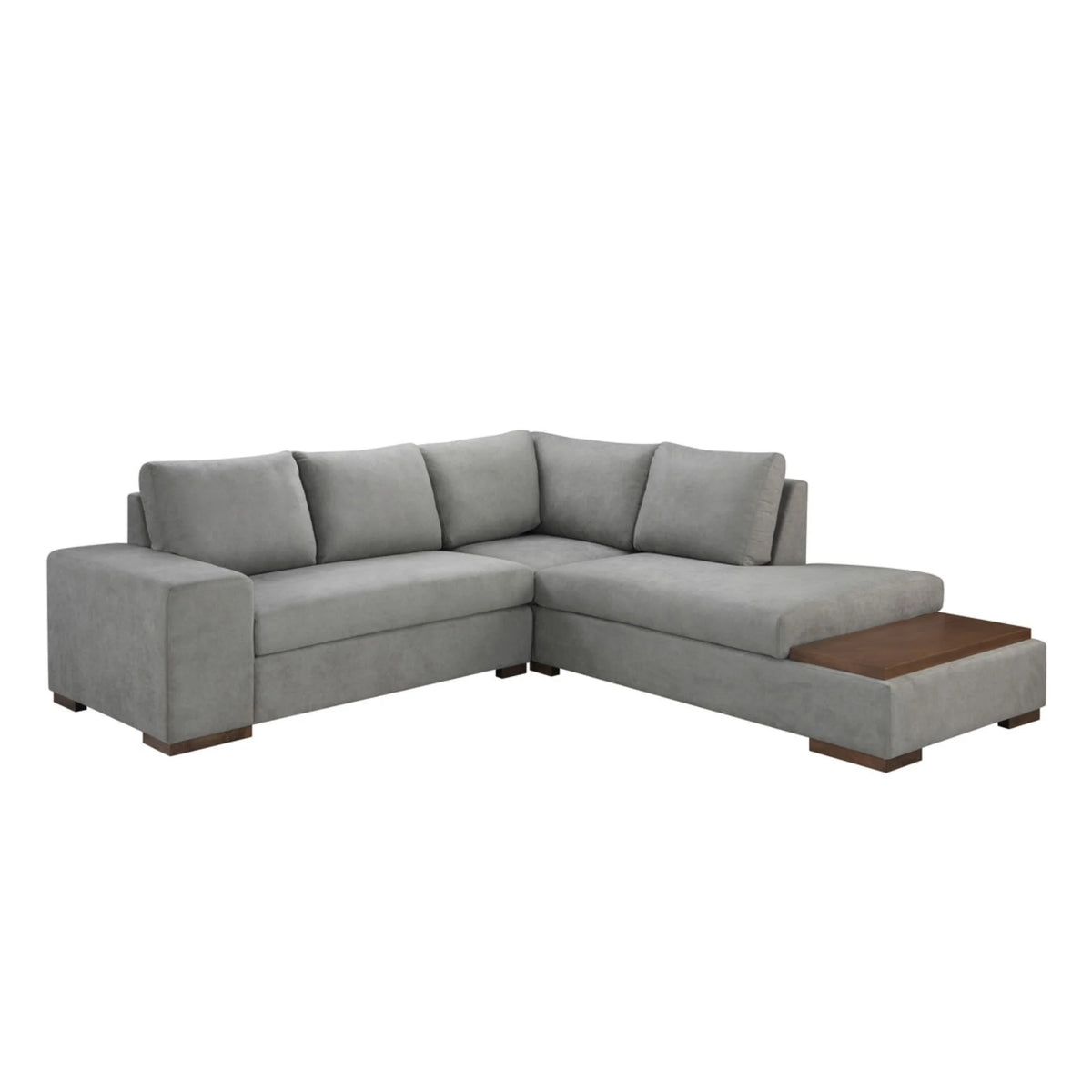 Bianca Gray Fabric Sectional Sofa with Console Table and Right Hand Facing Chaise K172894
