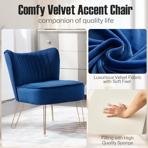 Velvet Accent Chairs with Golden U-Shape Legs O39920