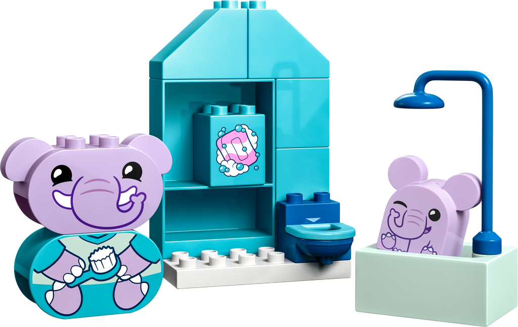 Bath Time Playset with 2 Elephant Toys O4798