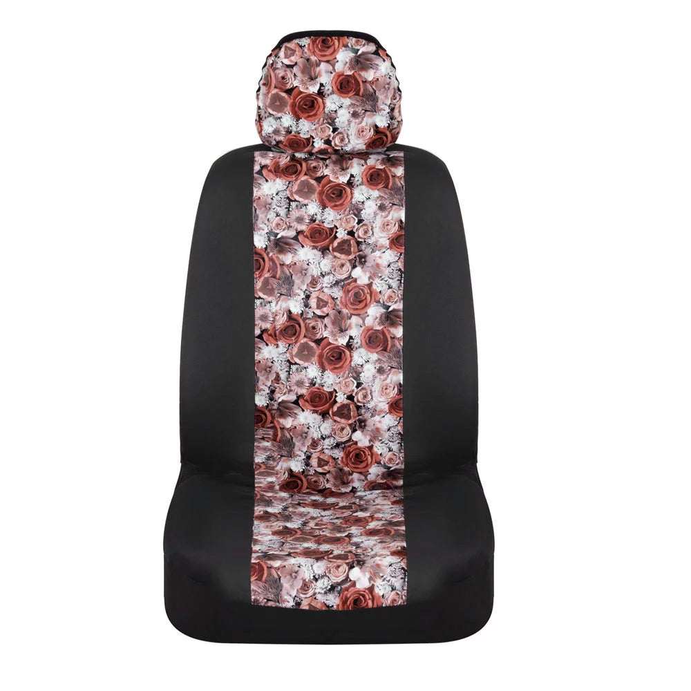 Rose Flower Seat Covers 2 Sets X109