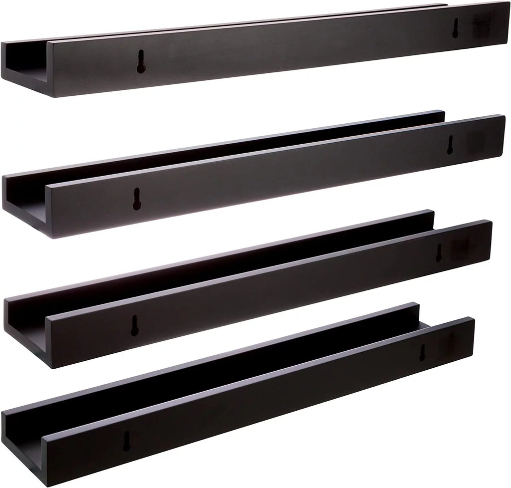 Black 4 Pack 23" Wood Floating Shelves Y52282