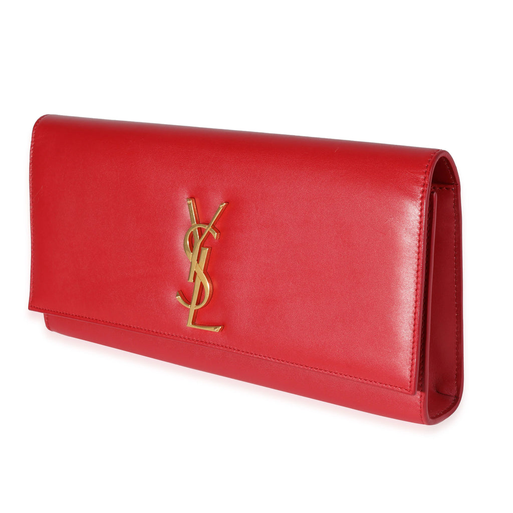 Red Smooth Calfskin Clutch R564