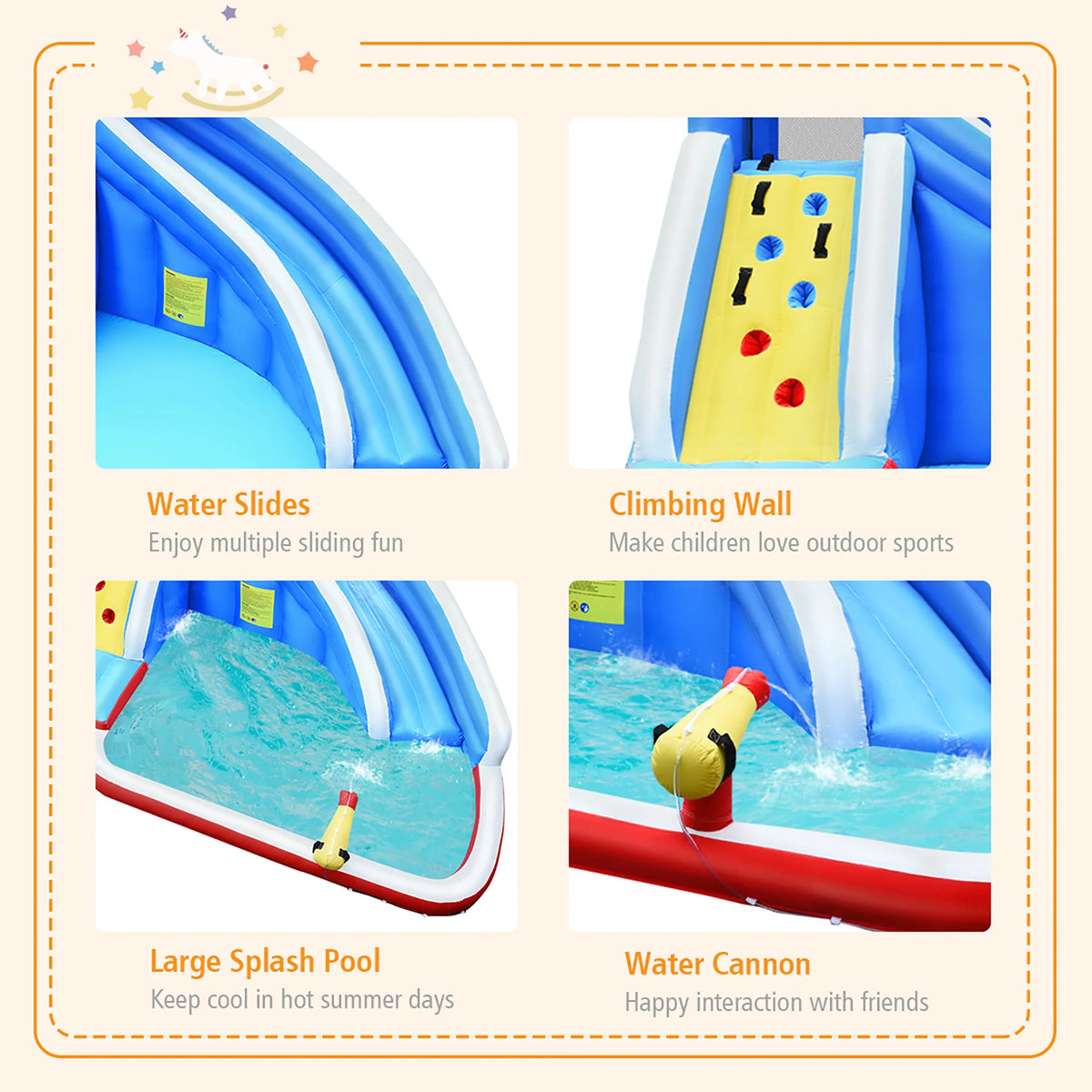 Inflatable Water Slide Bounce House Castle Splash Water Pool V90125