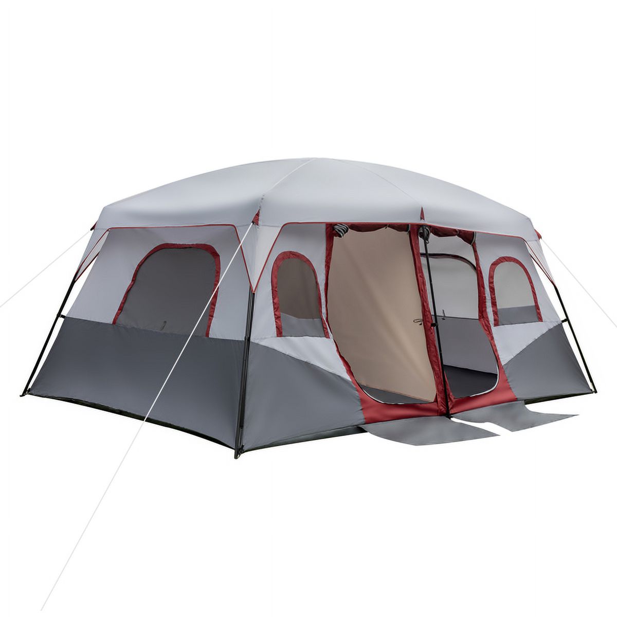 10 Person 2 Room Family Cabin Tent with Storage Pockets P53149
