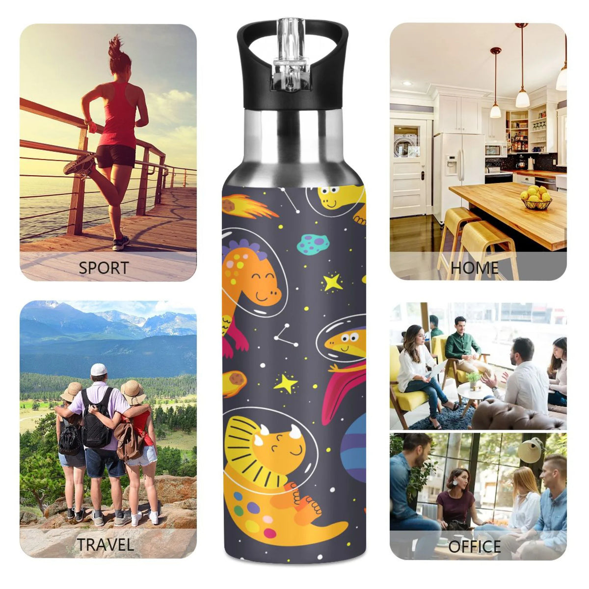 Stainless Steel Vacuum Insulated Water Bottle with Straw Lid 20 OZ P35658