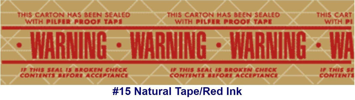 Printed Warning Pilfer Proof Reinforced Kraft Gummed Tape 3x22 x 450 Case of 10 Rolls V989254