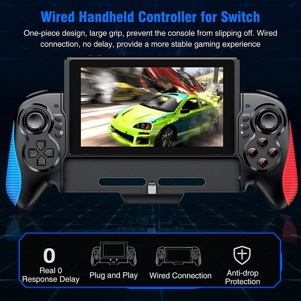 One-Piece Joypad Controller with Adjustable TURBO and Dual Motor Vibration F51721