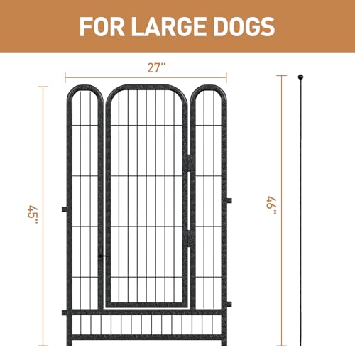 40 Inch 16 Panel Metal Dog Playpen Black-Silver I601695