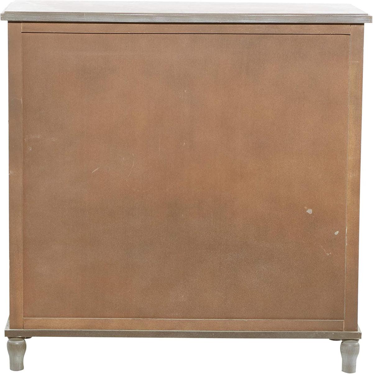 Whitewash Taupe Wood Basket Cabinet S6035