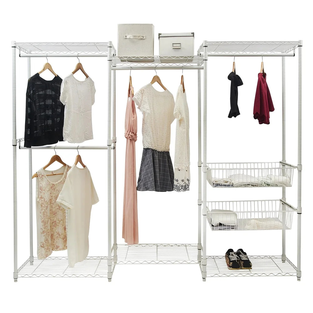 89"L Freestanding Closet Storage Organizer White A78720