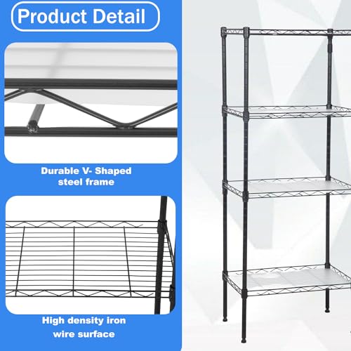 3 Tier Adjustable Metal Storage Shelf 450 lbs Capacity NSF Certified Black P74547