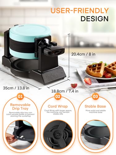 1400W Double Belgian Waffle Maker S164853