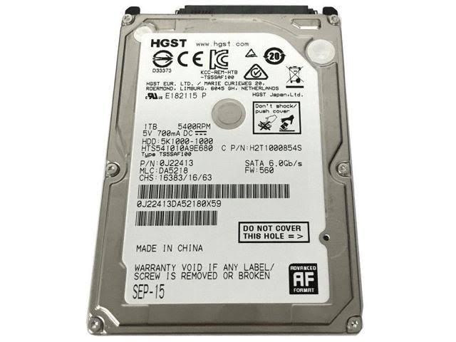 1TB 5400RPM SATA III 2.5x22 Laptop Hard Drive D575490