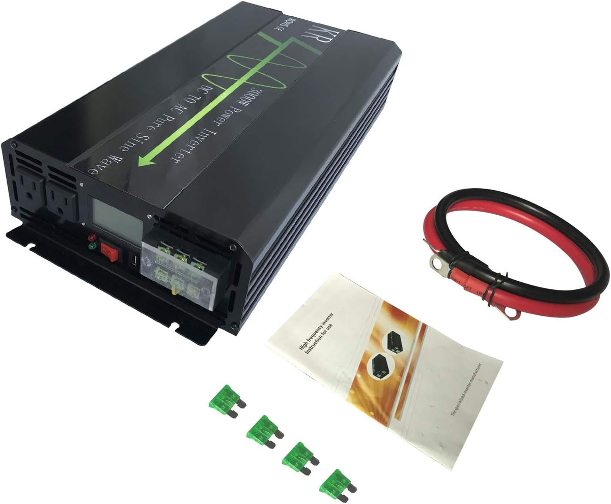 3000W Pure Sine Wave Power Inverter 48V DC to 110V 120V AC 60HZ with LCD Display F725