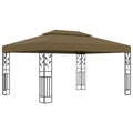 Taupe Outdoor Gazebo Canopy Steel Frame Party Tent 118.1 x 157.5 Inches Z254