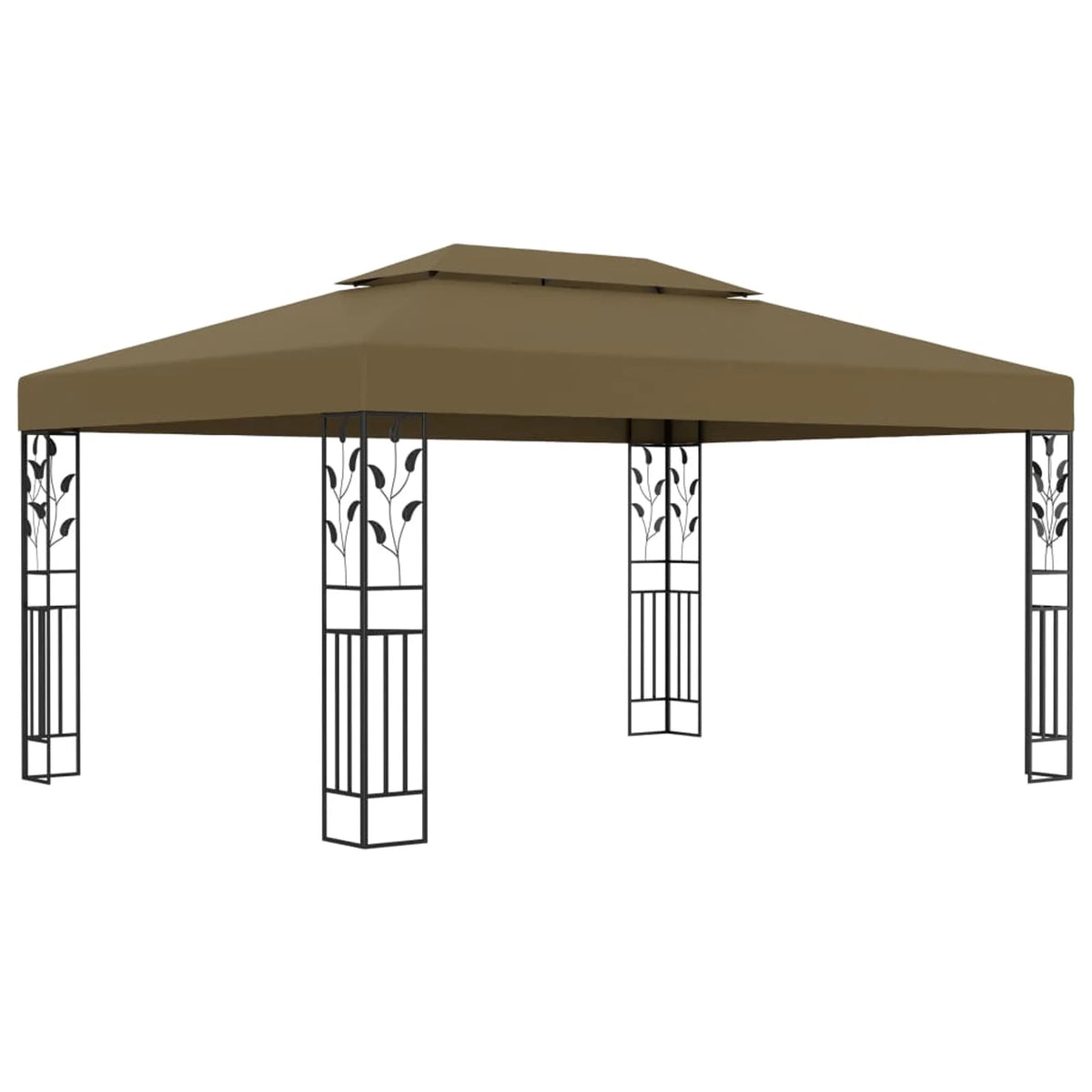 Taupe Outdoor Gazebo Canopy Steel Frame Party Tent 118.1 x 157.5 Inches Z254