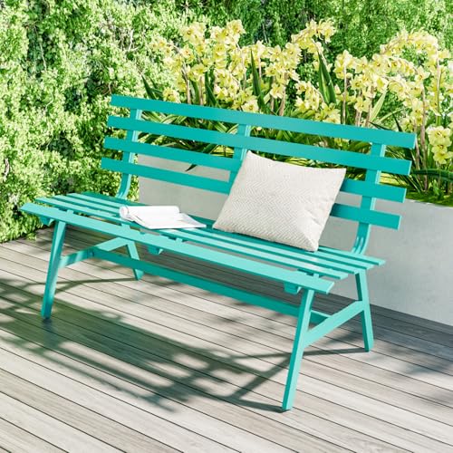 Blue Weatherproof Aluminum Outdoor Bench O371