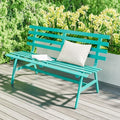Blue Weatherproof Aluminum Outdoor Bench O371