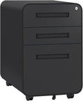 Blue 3 Drawer Locking Metal Rolling File Cabinet I840