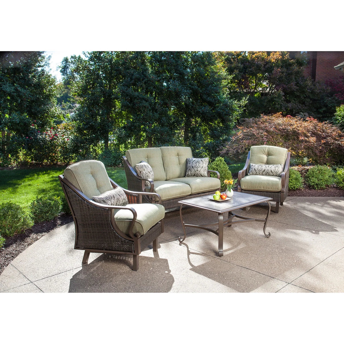 Vintage Meadow 4-Piece Wicker and Steel Conversation Set L75932