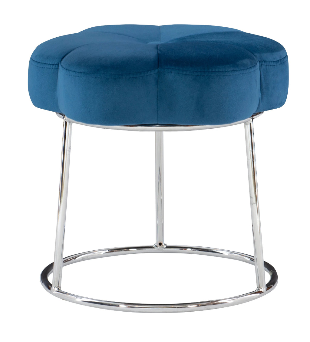 Navy Velvet Vanity Stool or Ottoman Z6665