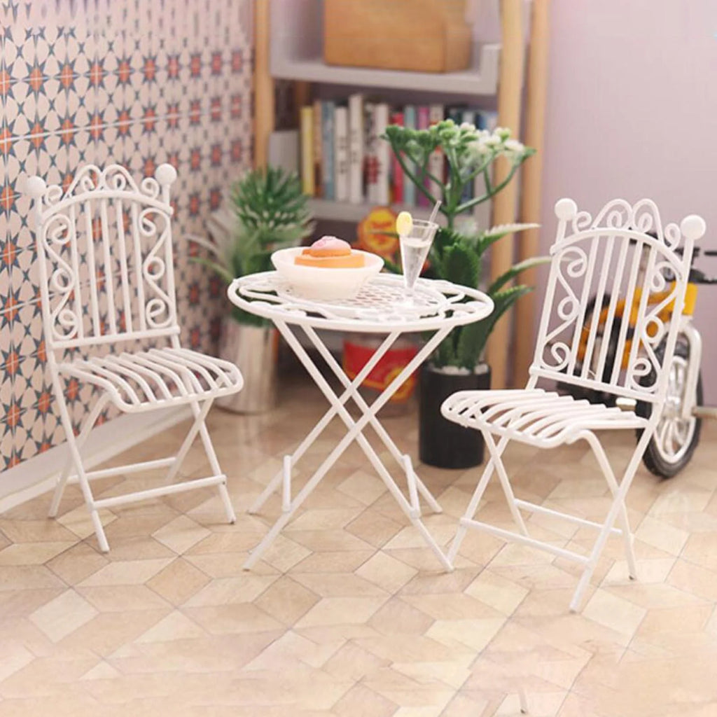 Metal Miniature Table Chair Set Dollhouse Furniture R638788